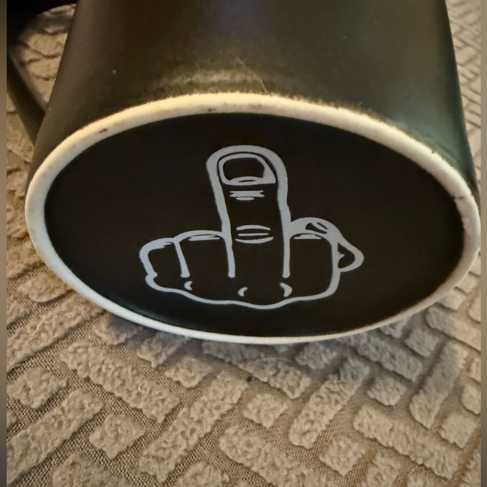 Black Ceramic Mug with Motivational Text and graphic on bottom - Picture 2 of 5